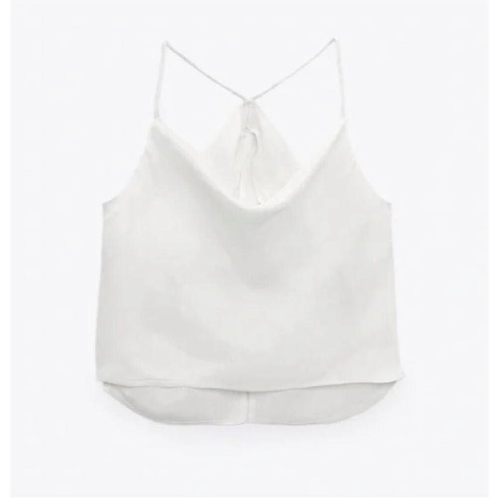 Zara Cowl Neck Split Back Top